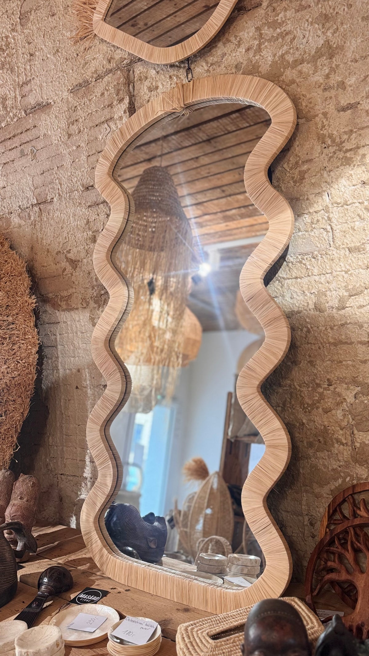 Zrcadlo rafia 120x60cm